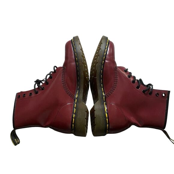 Dr Martens Smooth Leather 1460 Boots Women Sz 9 EU 41 Burgundy Combat Grunge - Picture 4 of 10